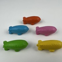 Vintage Goodyear Blimp Erasers 2 &quot; Lot Of 5 Pink Yellow Blue Orange &amp; Green - £4.67 GBP