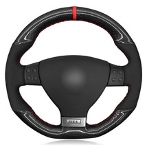 Steering Wheel Suede Carbon Fibre Cover For Volkswagen Golf 5 Mk5 GTI VW... - £32.75 GBP