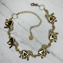 Vintage Chunky Elephant Gold Tone Metal Chain Link Belt OS One Size - £55.07 GBP