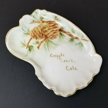 Cripple Creek Colorado Pine Cone Needle Small Tray Venice T &amp; V Limoges Antique - £30.32 GBP