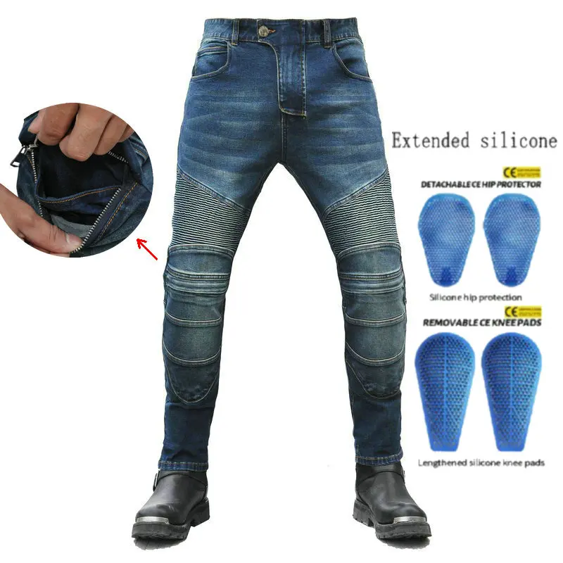 Loong Biker Motorcycle Classical Riding Pants Locomotive Straight Loose Sports - £66.06 GBP+