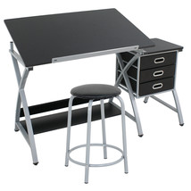 Adjustable Drawing Desk Drafting Table Mdf Top Art Craft With Drawers An... - £147.40 GBP