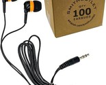100 Pack Orange/Black/Chrome Bulk Earbuds Silicone Tip Headphones - $203.99