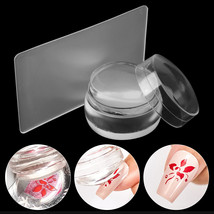 Clear Jelly Silicone Nail Art Stamping Tool Plate Stamper Scraper Manicure Decor - £11.71 GBP