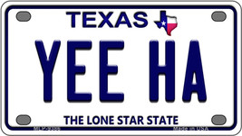 Yee Ha Texas Novelty Mini Metal License Plate Tag - £11.75 GBP