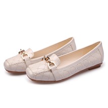 Flat Shoes Woman Loafers Women Boat Shoes Party Wedding Dress Soft Bottom Square - £29.63 GBP