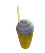 Smoothie Shape Plustic Cup W/Straw-10oz-Yellow/Greenbrier - €8,49 EUR