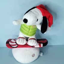 Hallmark Snoopy Surfing Snowboarding Animated Plush PEANUTS Jingle Bells... - $29.69