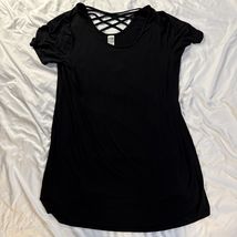 Terra &amp; Sky Cross Back Soft Shirt Dress Top Blouse Black 1X ( 16W-18W) - €9,42 EUR