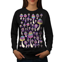 Artsy Mushroom Head Jumper Funny Wood Women Sweatshirt - $18.99