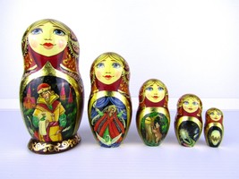 Matryoshka Nesting Dolls 5.9&quot; 5 Pc., Frog Princess Fairy Tale Set Russia... - £44.30 GBP