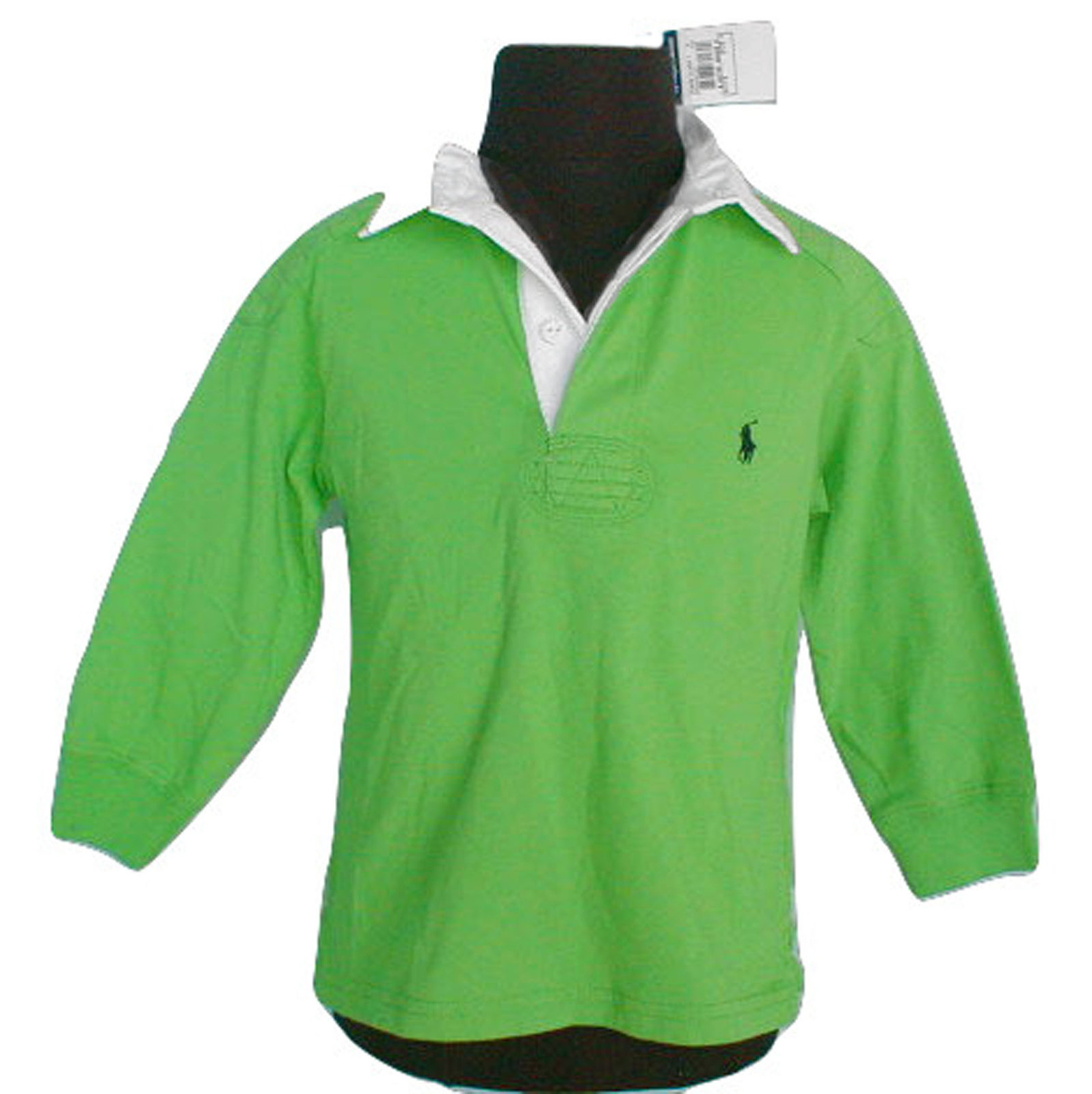 NEW Polo Ralph Lauren Boys Rugby Shirt!  4  *Bright Green with Navy Polo Player* - $32.99