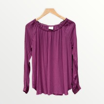 Knox Rose Pink Peasant Blouse Womens Small Rayon Top Lace Detail Button ... - $254.62 MXN
