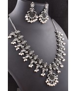 Negro Elegante Piedra Gargantilla de Mujer Collar Pendiente Bollywood Fa... - £28.84 GBP