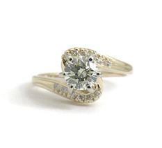 Authenticity Guarantee 
Round Diamond Swirl Engagement Ring 14K Yellow G... - £1,172.91 GBP