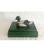 1982 Albert Price Green Wood Hinged Card Box w Mallard Duck on Top - $187.07 MXN