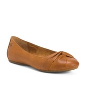 NEW BORN BROWN LEATHER COMFORT BALLET FLATS SIZE 7.5 W WIDE $89 - $68.49