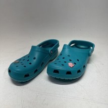 Crocs Womens Aqua Blue Clogs Classic Comfort Shoes Slip On Rubber M8 W10 - £22.11 GBP