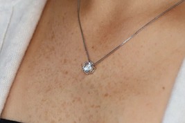 2Ct  Round Cut Moissanite Women&#39;s Solitaire Pendant 14K White Gold Plated - $89.17