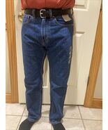 Mens SIZE 31W 30L Levi's 505 Dark Stonewash Regular Fit Straight Leg 100% Jeans - $631.03 MXN