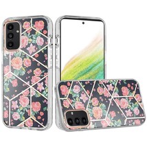 For Samsung A54 Floral IMD Chrome Design Shockproof Hybrid Case Cover - Foral C - £6.84 GBP