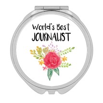 World&#39;s Best Journalist : Gift Compact Mirror Work Job Cute Flower Chris... - £10.19 GBP