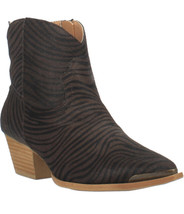 Dingo Western Boots Womens Hairy Up Bootie 8.5M Brown Zebra SFS - £101.85 GBP
