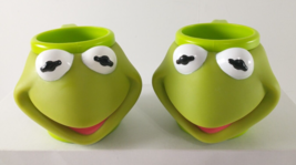 Vintage Jim Henson Kermit The Frog Muppet Babies Kids Cup Mug x2 New! Applause - £31.93 GBP