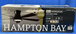 Hampton Bay Hawkspur 52 in Matte Black Ceiling Fan LED Light &amp; Remote Co... - £85.65 GBP