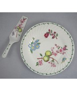 Royal Gallery Porcelain Fluted Cake Plate and Server Spatula Fruit Bloss... - £10.11 GBP