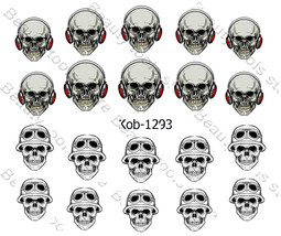Nail Art Water Transfer Stickers Decal skull pirates KoB-1293 - £2.40 GBP