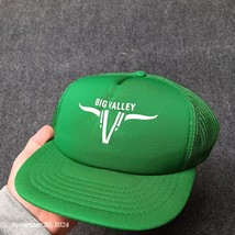 Vintage Big Valley Livestock Equipment Farmer Hat Pennant Winner Green T... - $13.05