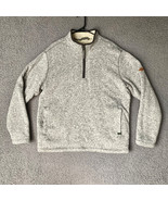 Orvis Quarter Zip Pullover Adult XL Light Gray Sherpa Fleece Lined Knit ... - £19.27 GBP