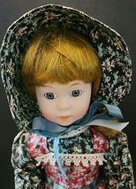 1989 HERITAGE MINT LTD COLLECTIBLE PORCELAIN DOLL WITH PRAIRIE DRESS & HAT image 2