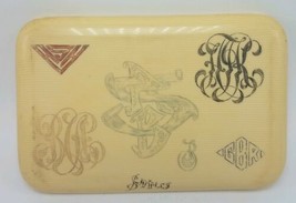 Antique Celluloid Scrimshaw Salesman Samples Tray - $57.37