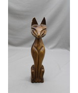 Vintage Tiki Figurine - Classic Tiki Cat - Wooden Figurine - $1,228.24 MXN