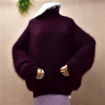 female women fall winter thick warm mink cashmere  neck long lantern sleeves loo - £128.52 GBP