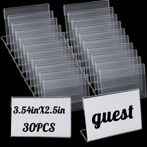 30 Pcs Mini Acrylic Sign Holder Clear Name Tag Holder Stand Price Card Tag Label - £15.80 GBP