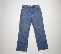 Vintage 90s Streetwear Mens Size 32x32 Distressed Bootcut Denim Jeans Bl... - $39.55