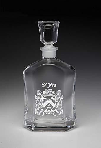 Rogers Irish Coat of Arms Whiskey Decanter (Sand Etched) - $54.00