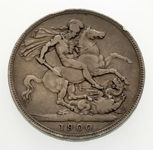 1900-LXIII Großbritannien Krone Silbermünze ( Sehr Fein, Felge Ding) Km ... - $193.04