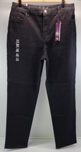 L33) Gloria Vanderbilt Woman Amanda Black Slimming Jeans Pants Size 14 S... - $19.79