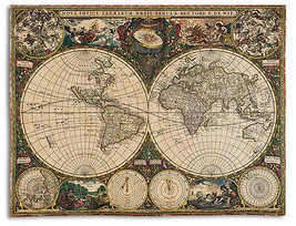 72x54 OLD WORLD MAP Globe Tapestry Afghan Throw Blanket - £49.61 GBP