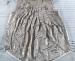 Ports 1961 Womens 6 Small Tank Top Shiny Grey Silver Silk Relaxed Pleate... - $29.69