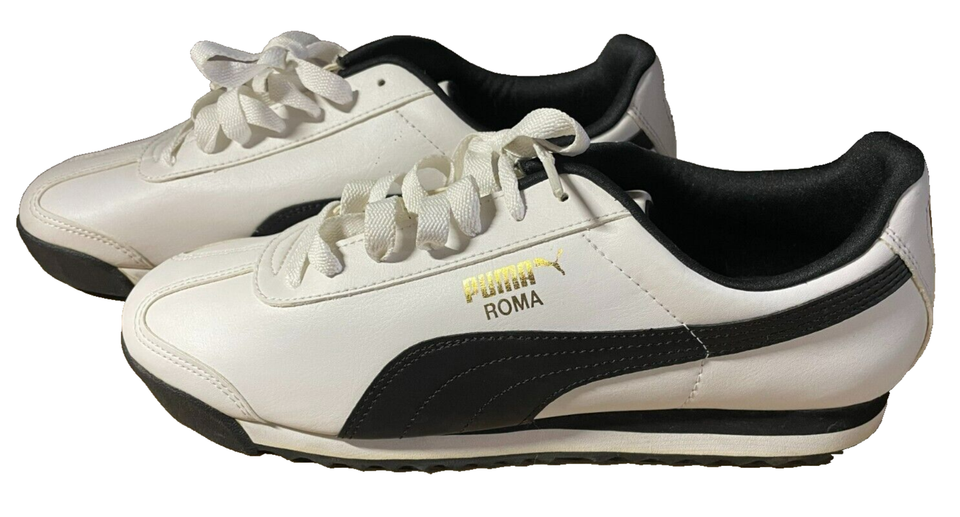 PUMA Roma Basic White With Black Stripe, Mens Shoes, Athletic, Size 11 - $39.59