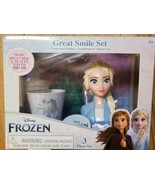 Disney Frozen Great Smile 3 Piece Set Toothbrush &amp; Holders Set Bundle NE... - £10.69 GBP