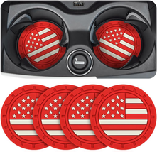 AUCELI 4 Pack Car Cup Holder Coasters, American Flag US Flag Insert Car Cup Coas - £8.26 GBP