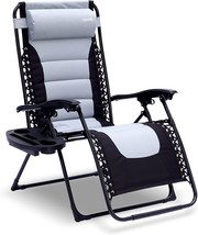 Gray And Black Foldable Outdoor Zero Gravity Padded Lawn Chair From, One Size. - £73.51 GBP