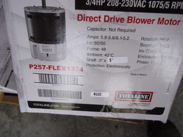 Totaline P257-FLEX1374 ECM Constant Torque Motor 3/4HP 208-230VAC 1075/5... - $396.00