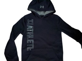 Boys Medium Under Armour Loose Fit Coldgear Hoodie Camo Logo EXCELLENT C... - $13.37